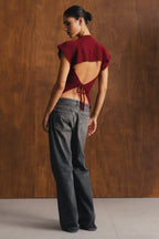 Shell Knit Top Burgundy