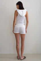 Zoe Knit Hood Top White