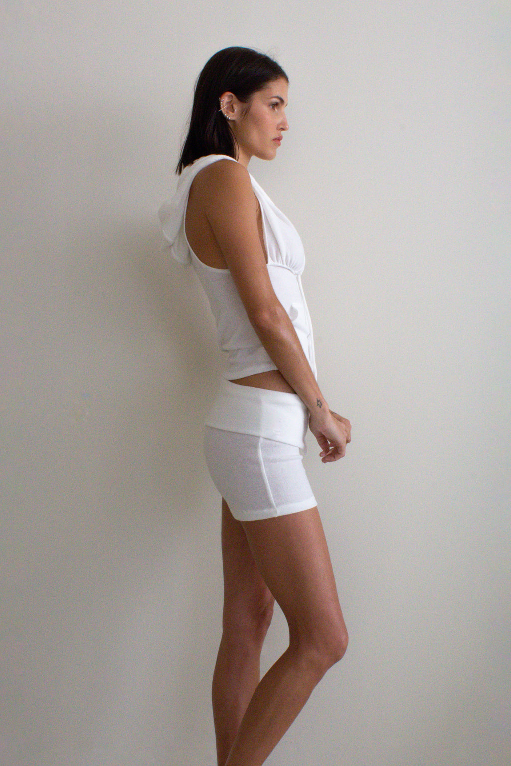 Zoe Knit Short White