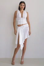Zoe Knit Skirt White