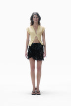Lace Up Knit Top Butter