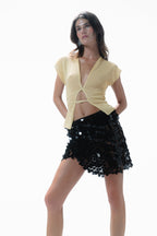 Lace Up Knit Top Butter