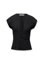 Lace Up Knit Top Black