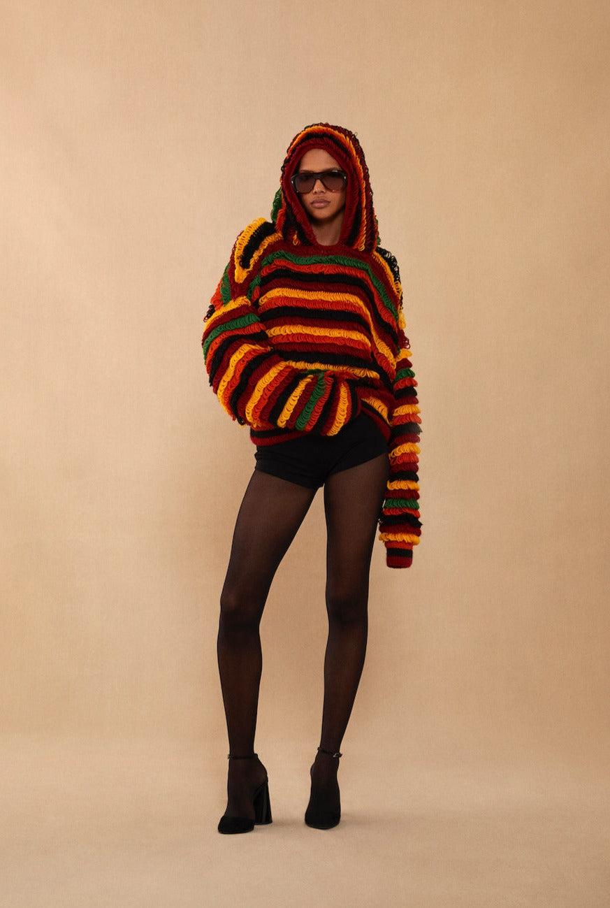 Knitted Wig Hoodie