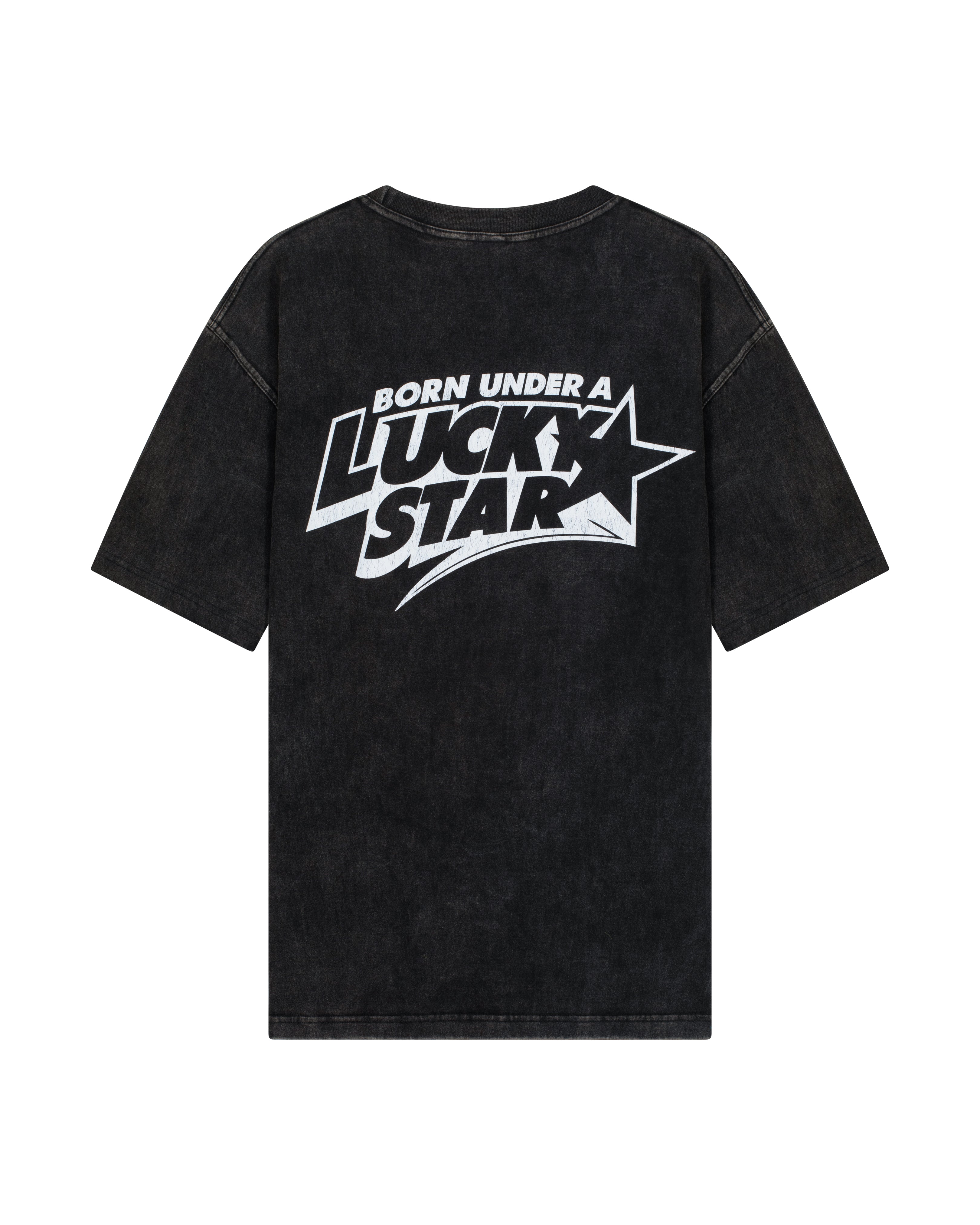 Lucky Star Tshirt Black Faded