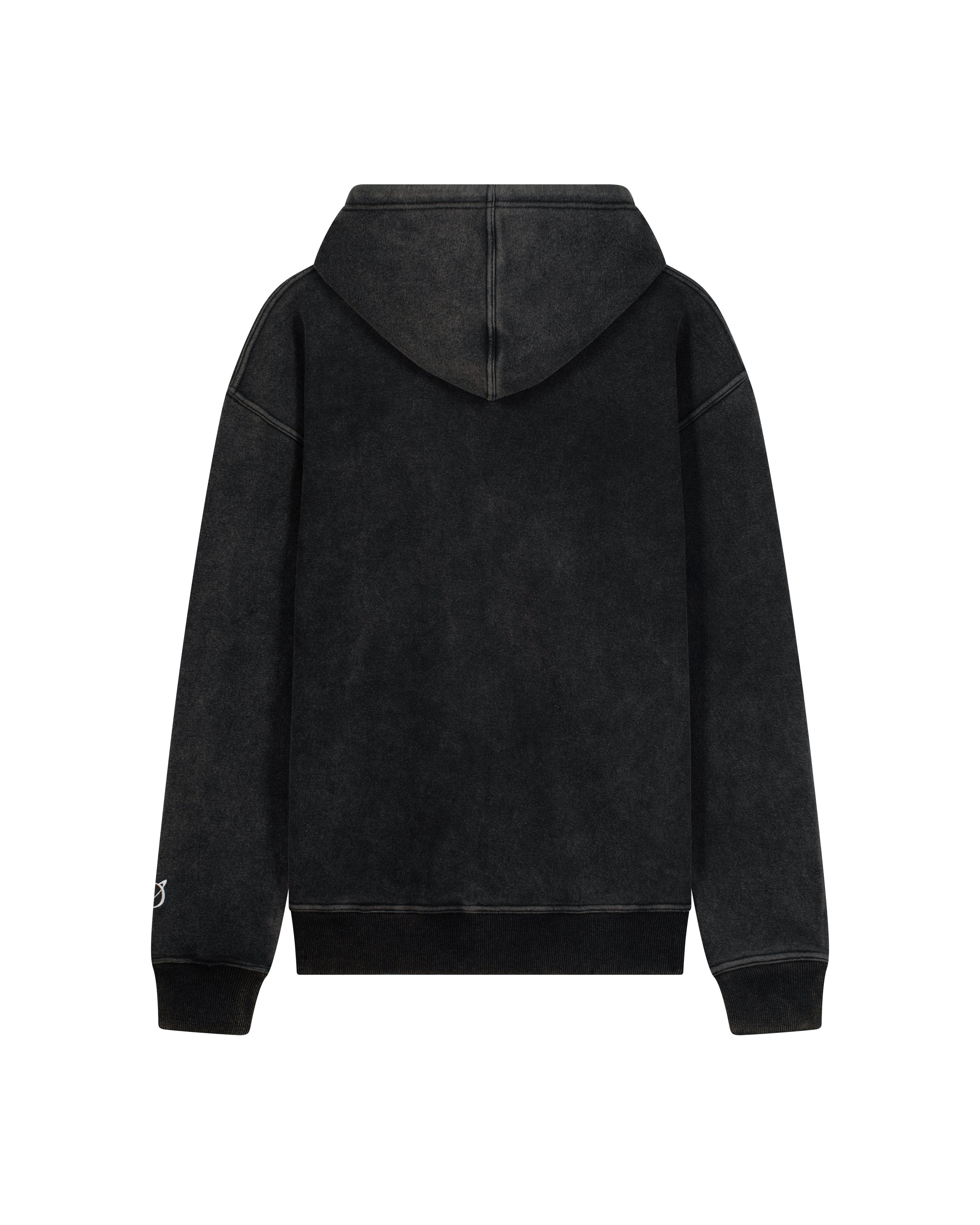 Lucky Star Zip Hoodie Black Faded