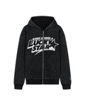 Lucky Star Zip Hoodie Black Faded