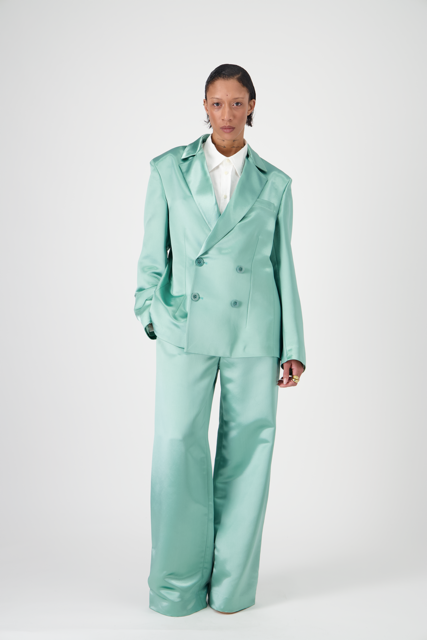 Margot Blazer Textured Silk Crepe