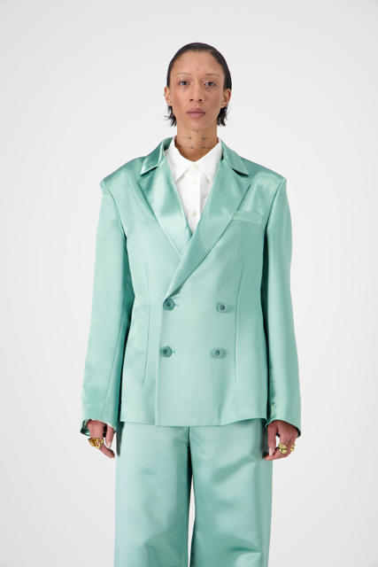 Margot Blazer Textured Silk Crepe