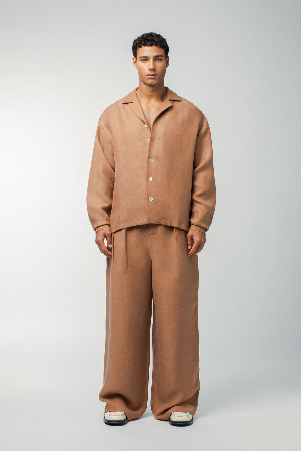 Harley Linen Shirt Rust