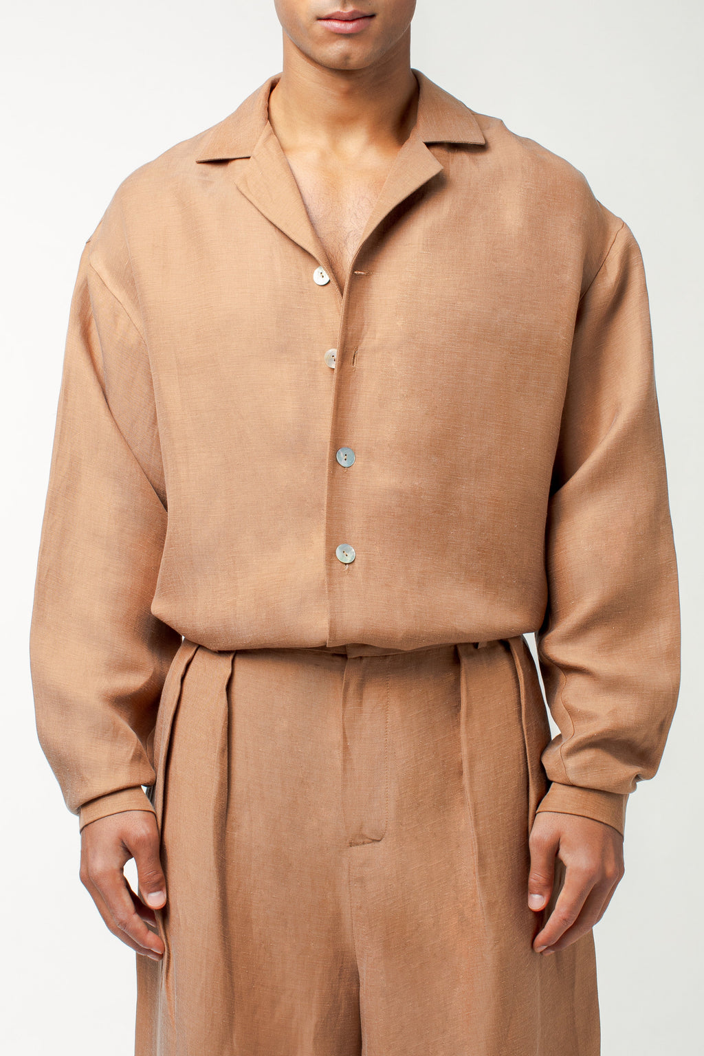 Harley Linen Shirt Rust