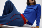 Blue Ribbed Trackies