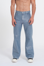 Troye Blue Rhinestone Denim Jeans