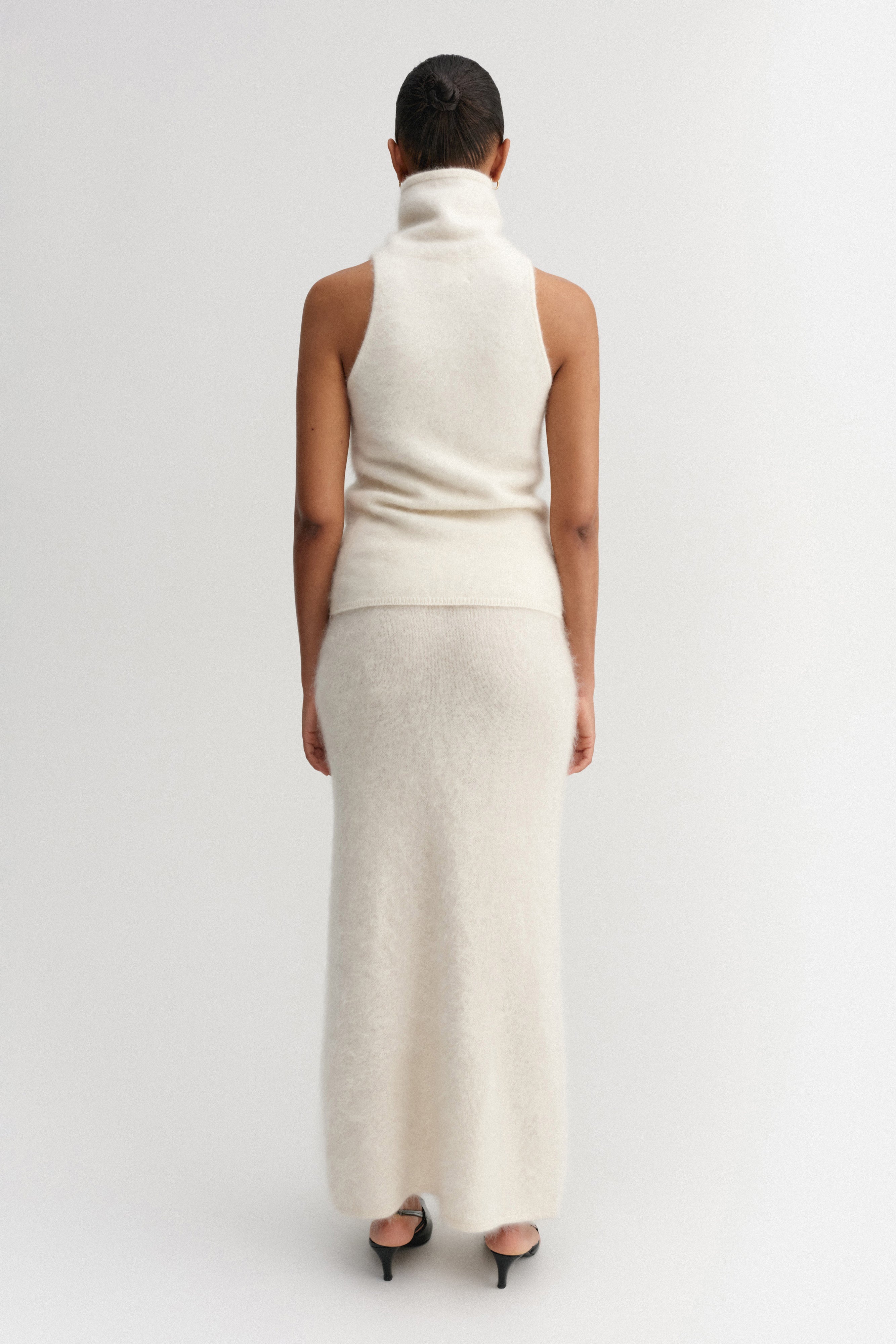 Umi Brushed Cashmere Skirt Cream