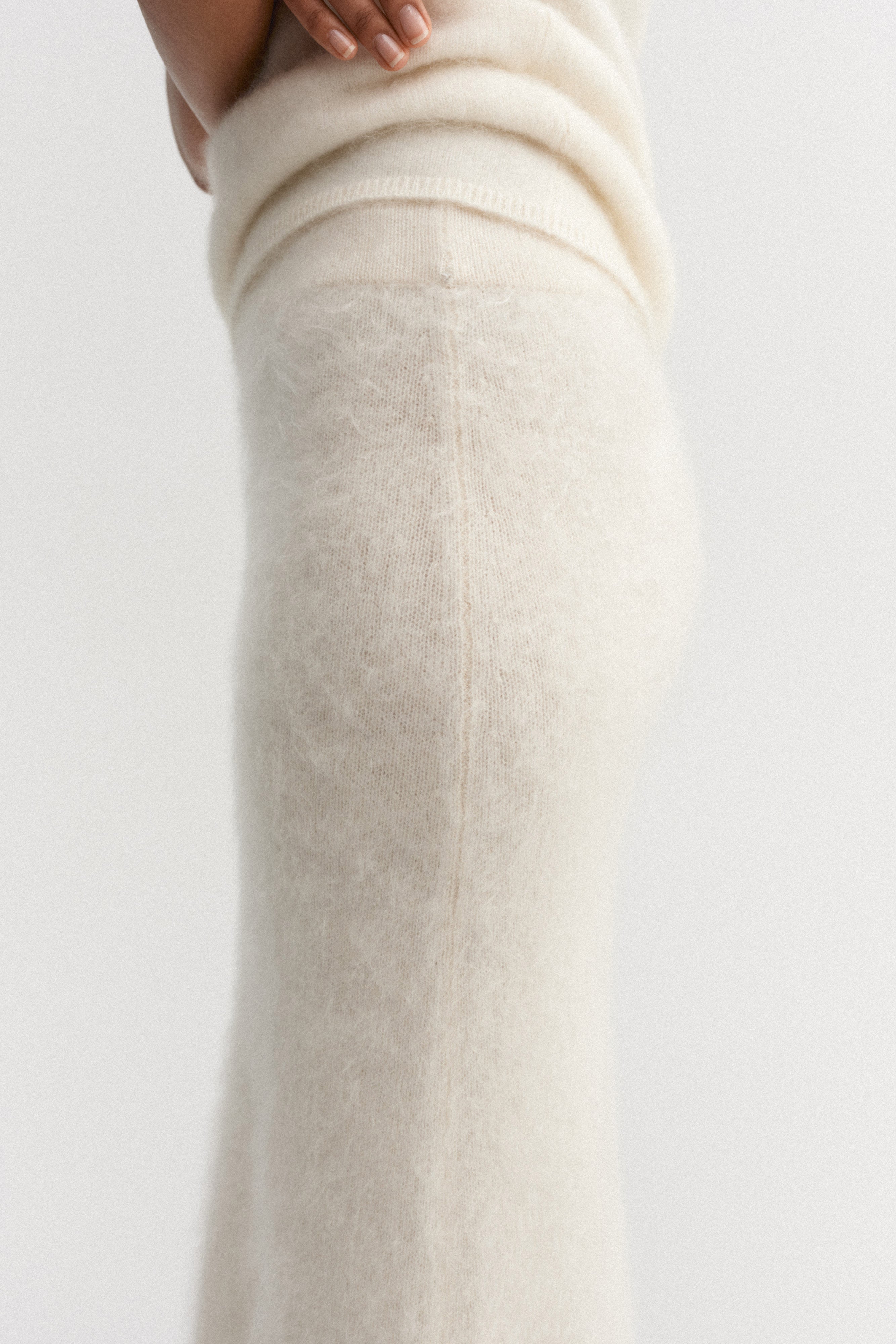 Umi Brushed Cashmere Skirt Cream