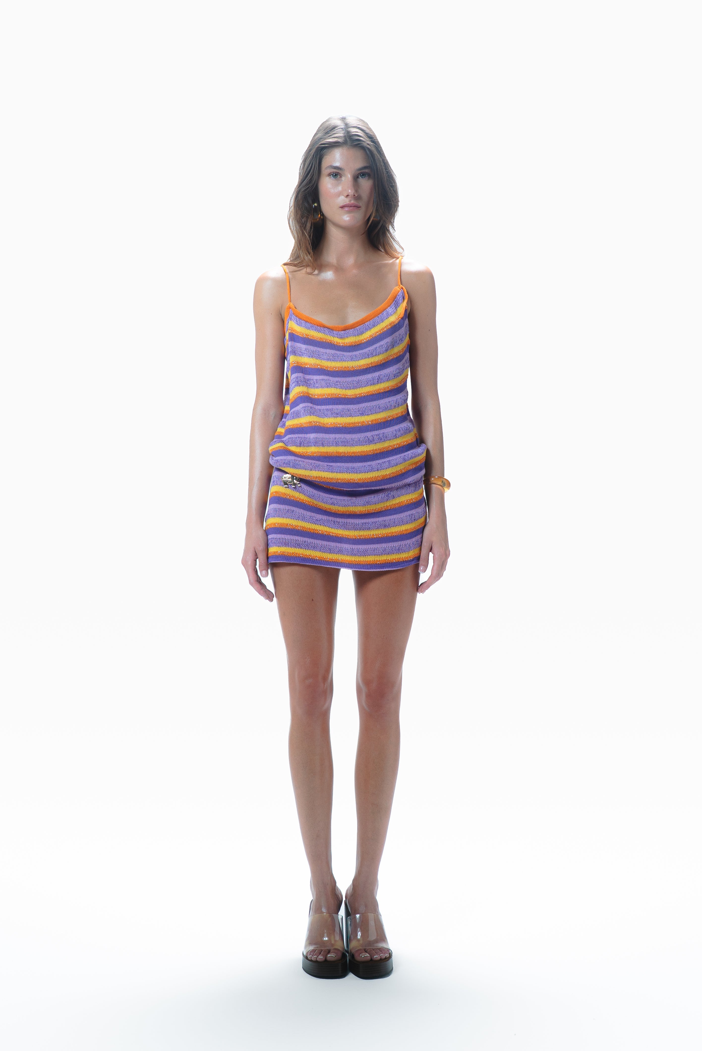 Stripe Knit Dress Sunset