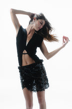 Vega Sequin Skirt Black