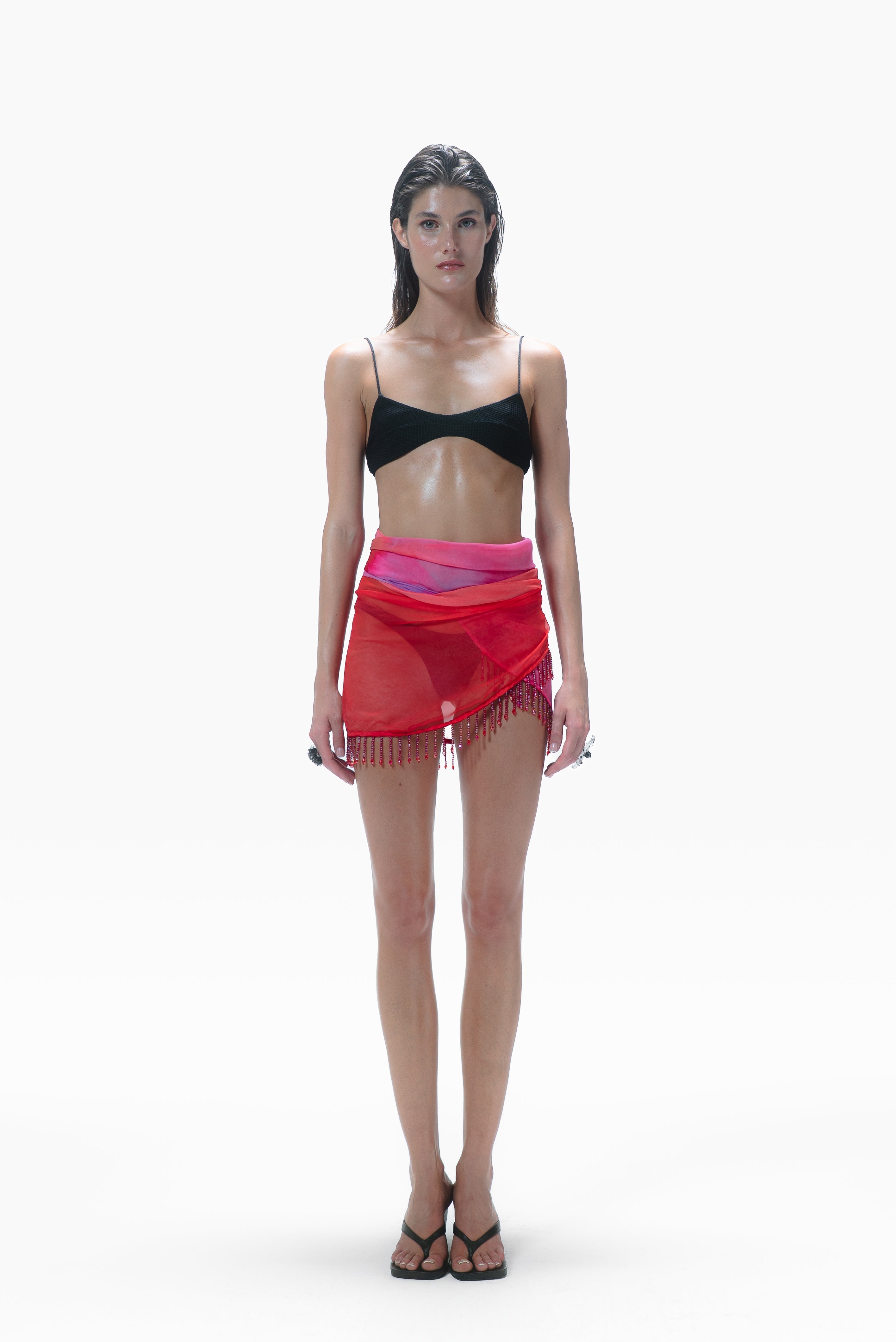 Isla Beaded Pareo Fucsia