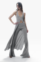 Dara Knit Trousers Silver