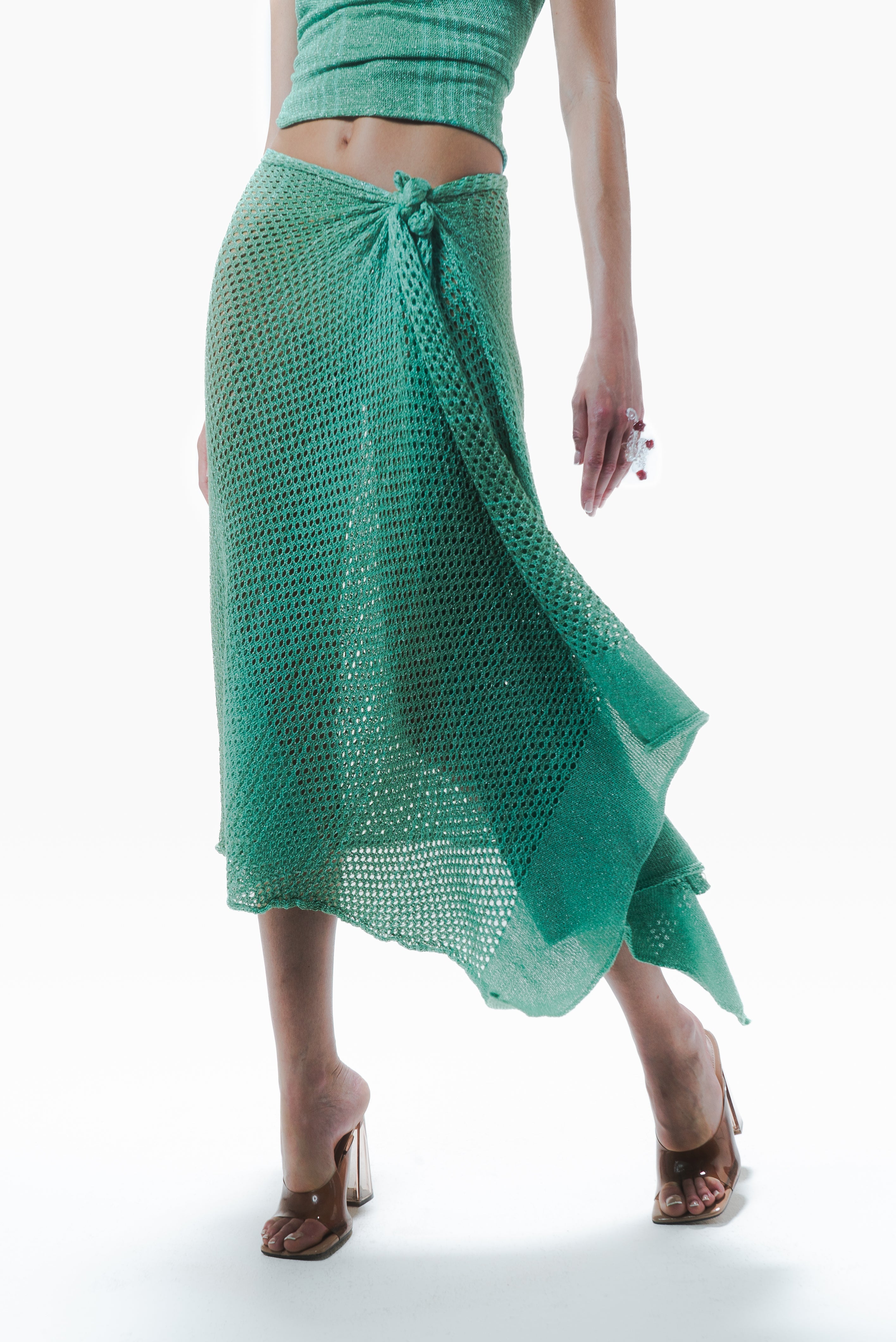 Syra Knit Skirt Emerald
