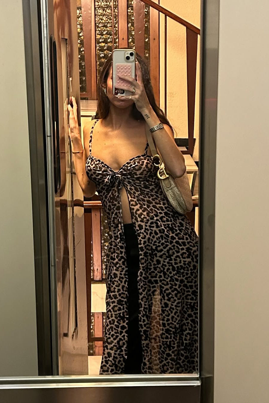 Mesh Maxi Top Animalier