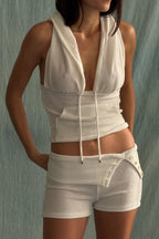 Zoe Knit Short White