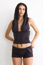 Zoe Knit Short Brown