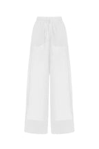 Long tie high-waist trousers