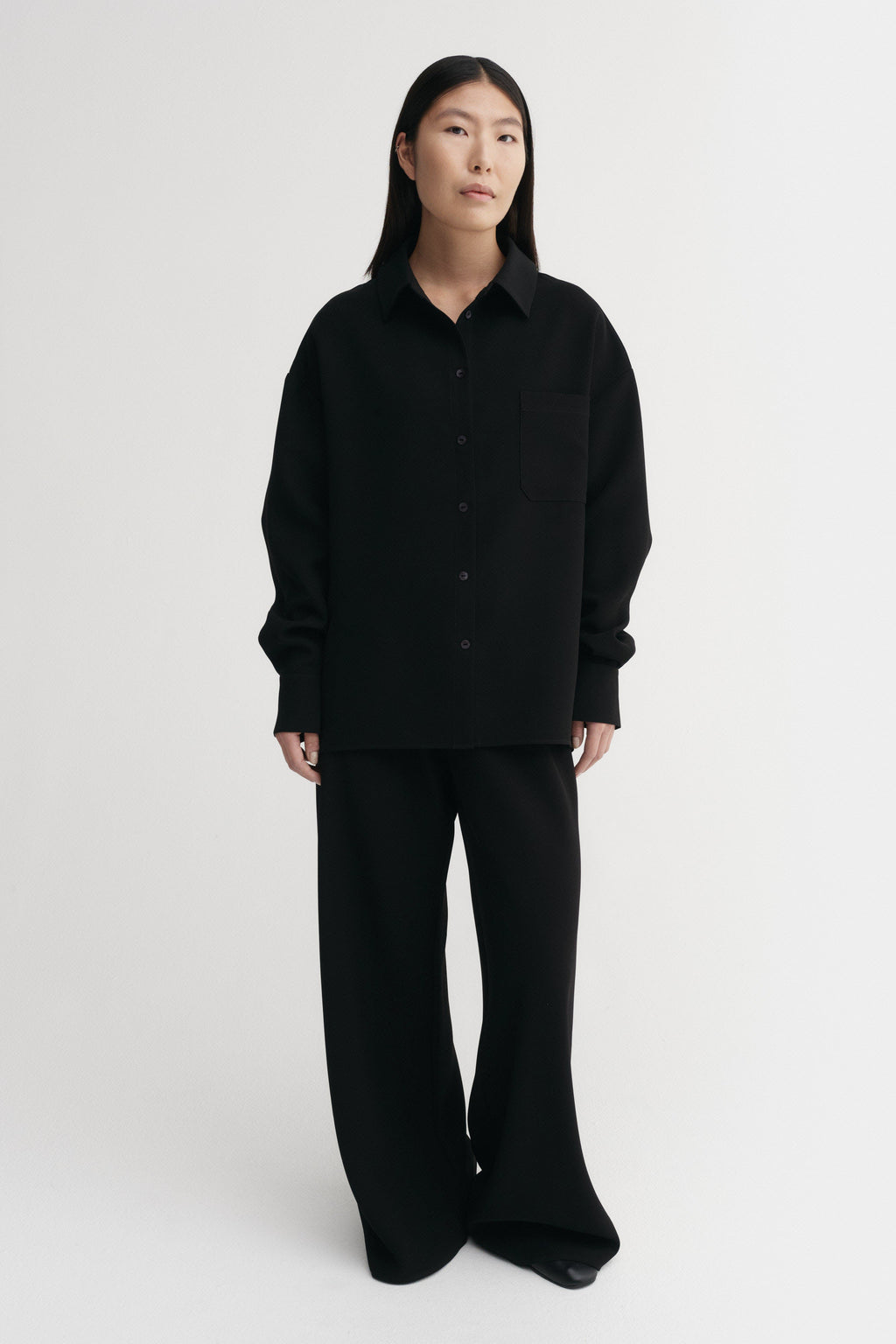 Finn Crepe Shirt Black