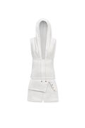 Zoe Knit Hood Top & Zoe Knit Short White