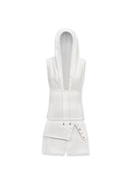 Zoe Knit Hood Top & Zoe Knit Short White