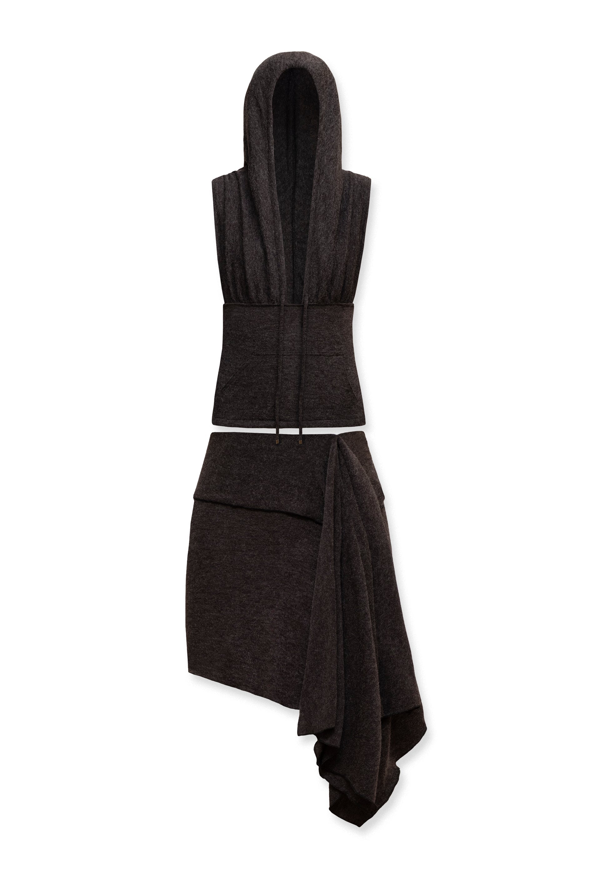 Zoe Knit Hood Top & Zoe Knit Skirt Brown