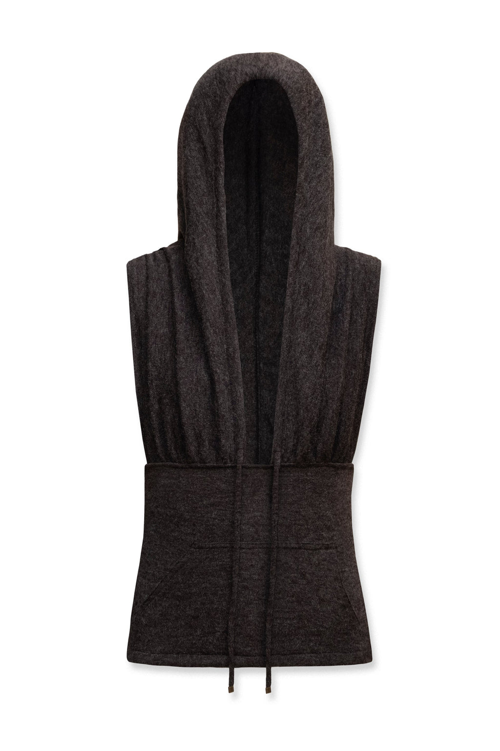 Zoe Knit Hood Top Brown