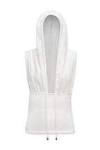 Zoe Knit Hood Top White