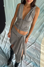 Zoe Knit Skirt Grey